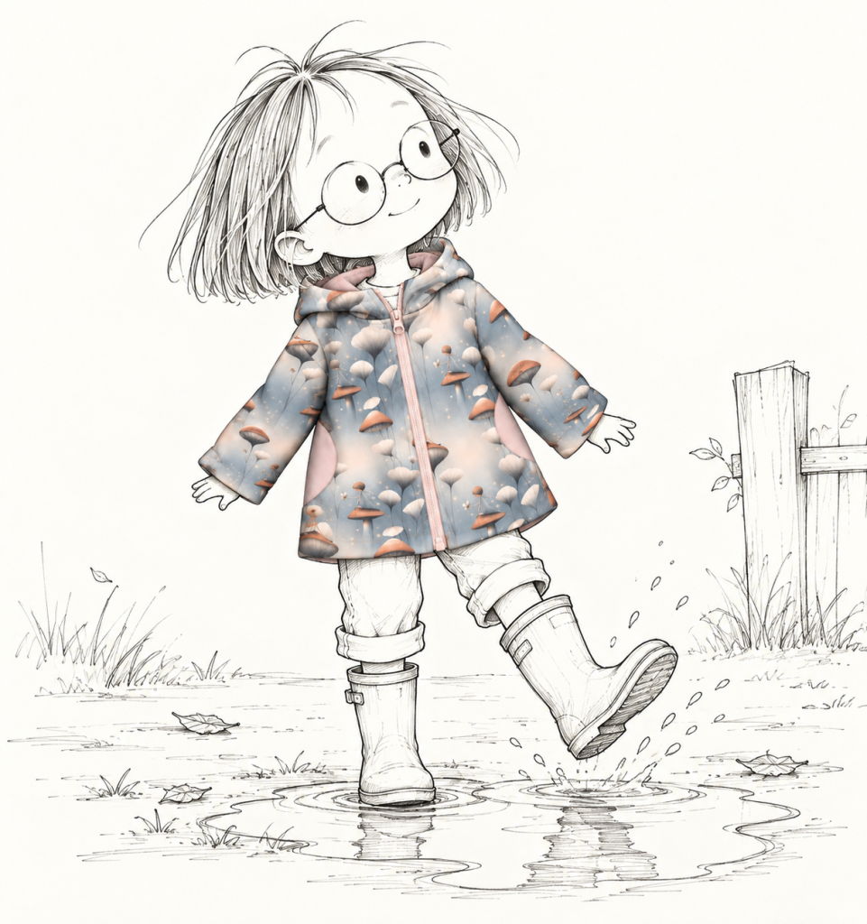 Petite fille softshell pluie