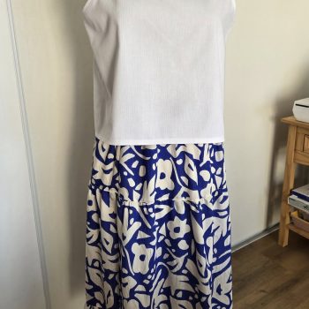 Ensemble Jupe en voile de coton et Haut en piqué de coton